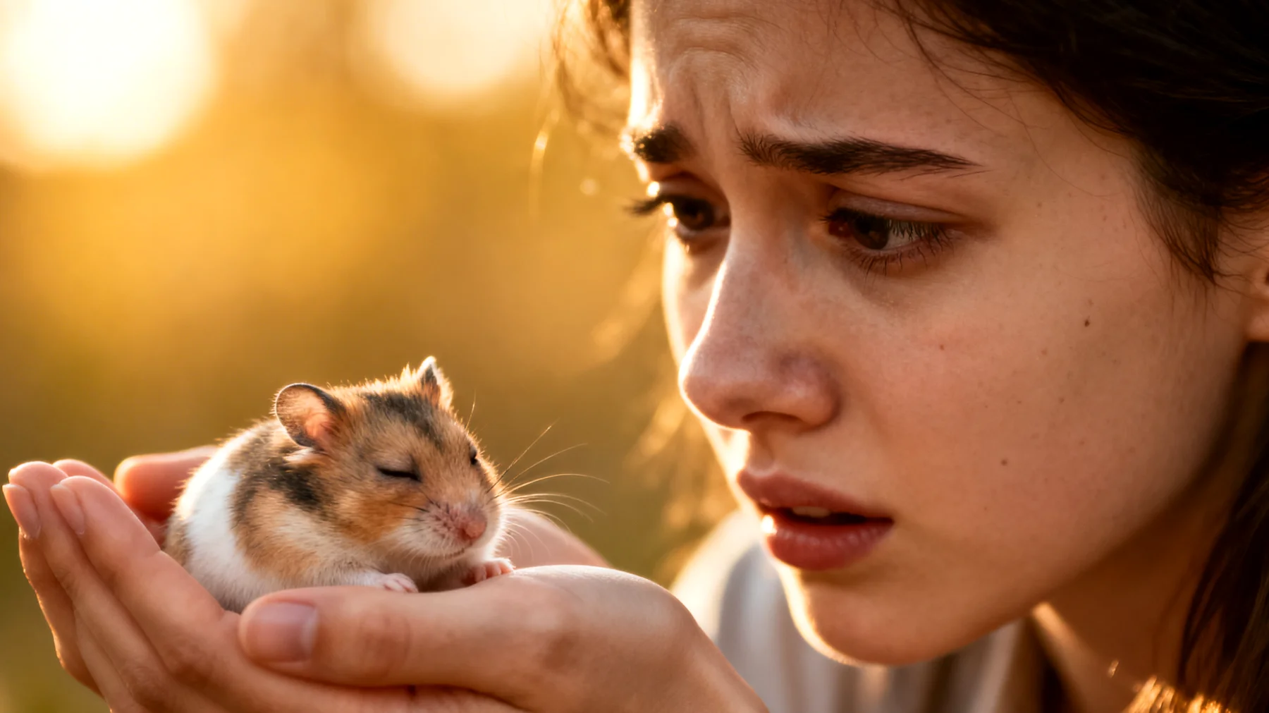 Junger Hamster zeigt Anzeichen von Stress oder Krankheit in den ersten Lebenswochen, Halter sind unsicher über normale Entwicklung und wann tierärztliche Hilfe nötig ist"