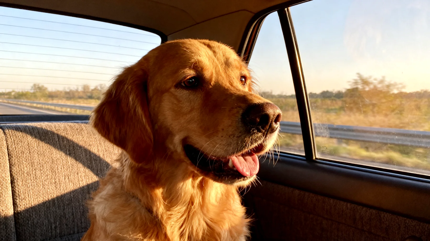 Hunde können während Reisen unter erheblichem Stress leiden, der sich durch Hecheln, Unruhe, Jaulen oder Zittern äußert, besonders bei Autofahrten, Flugreisen oder in ungewohnten Unterkünften"