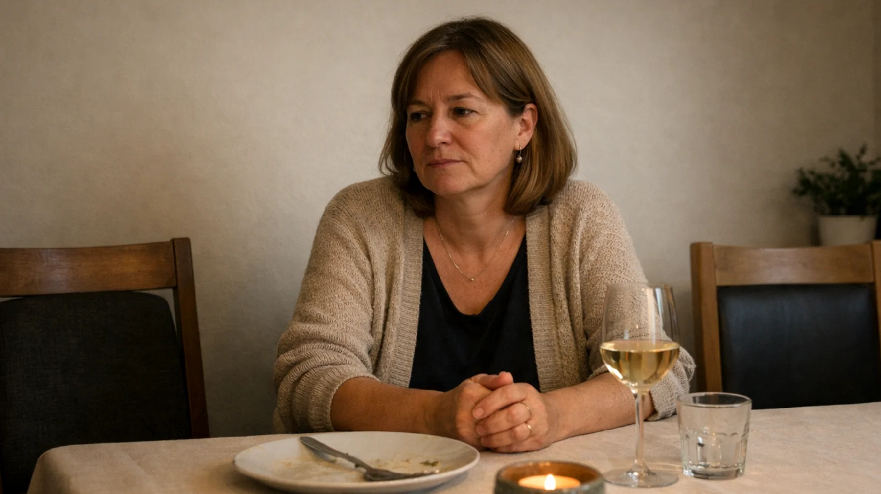 Die Mutter fühlt, dass sie trotz physischer Anwesenheit emotional und zeitlich nicht wirklich mit ihren jungen Erwachsenen verbunden ist. Die gemeinsame Zeit beschränkt sich auf oberflächliche Alltagsmomente – schnelle Mahlzeiten, kurze Gespräche im Vorbeigehen – ohne echte Tiefe oder Bedeutung. Sie fragt sich, ob ihre erwachsenen Kinder überhaupt noch das Bedürfnis haben, echte, qualitativ hochwertige Zeit mit ihr zu verbringen."