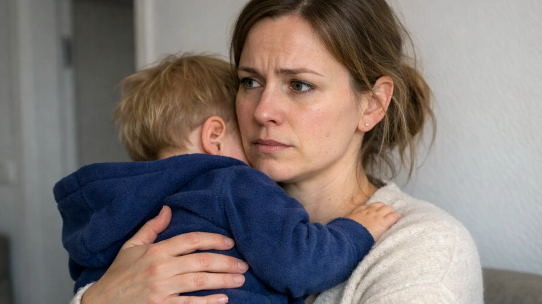 Eine Mutter macht sich intensive Sorgen um die Zukunft ihres kleinen Kindes: Sie fragt sich, ob es in der Schule erfolgreich sein wird, ob es glücklich wird, ob es die richtigen Freunde finden wird. Diese Angst beeinflusst ihre täglichen Entscheidungen und führt dazu, dass sie das Kind übermäßig kontrolliert und schützt, was sowohl ihr als auch dem Kind Stress bereitet."