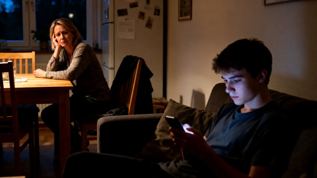 Die Mutter kämpft damit, dass ihr erwachsenes Kind (18–25 Jahre) exzessiv Smartphone, soziale Medien und Videospiele konsumiert – auf Kosten von Studium, Arbeit, sozialen Kontakten und der familiären Kommunikation. Trotz wiederholter Gespräche und Versuche, Grenzen zu setzen, fühlt sie sich ignoriert und machtlos, was zu wachsender Frustration und Entfremdung führt."